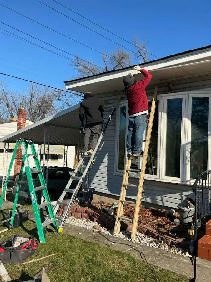 Restoration crew performing exterior repair in Antigo